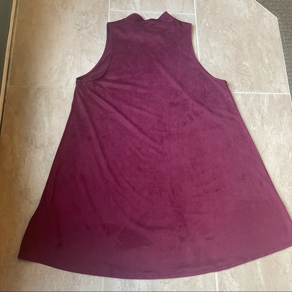 Forever 21 burgundy suede/velvet mini dress - Picture 11 of 14
